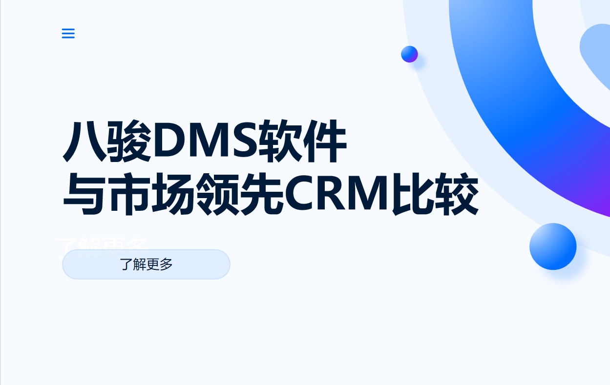 八駿DMS經銷商管理軟件與市場領先CRM系統(tǒng)比較