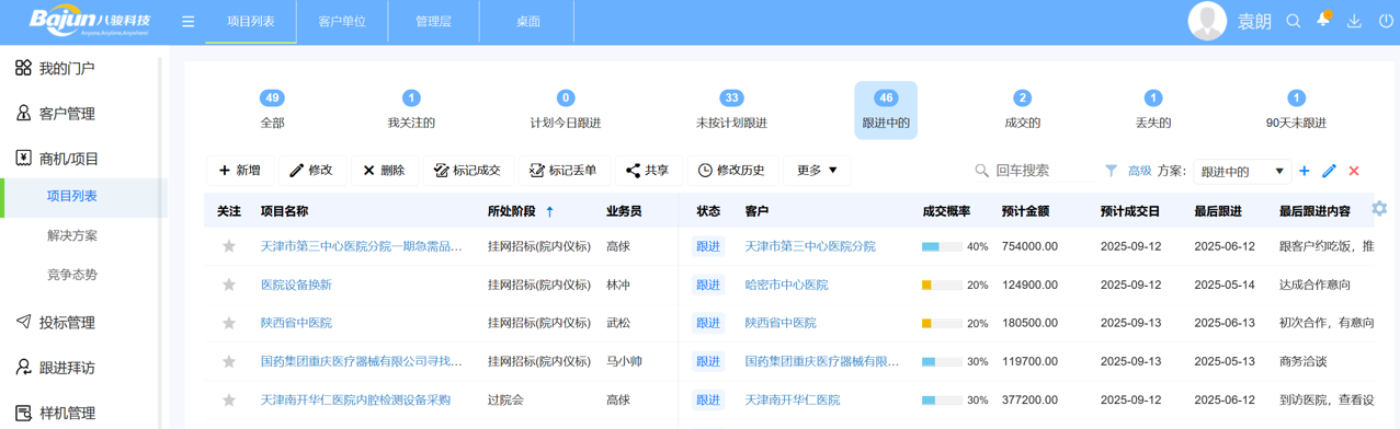 △八駿醫療云CRM產品截圖