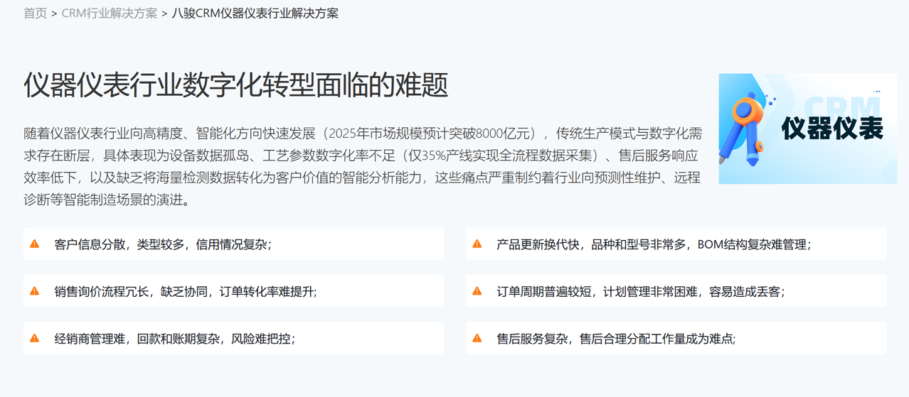 儀器儀表行業數字化轉型面臨的難題